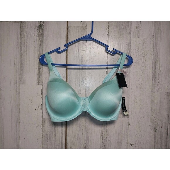 Ambrielle Everyday Full Coverage With Fadhion Neck Underwire Bra Turquoise 36DD - Picture 1 of 7